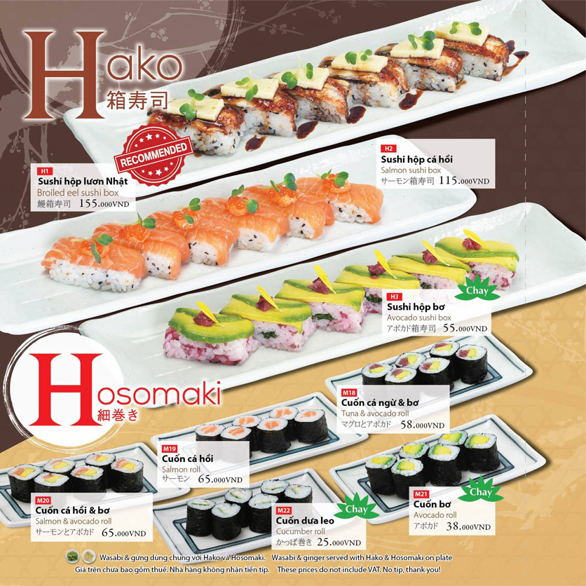Menu Tokyo Deli – Hoàng Đạo Thúy 15 
